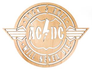 Veselá Stena Drevená nástenná dekorácia AC/DC