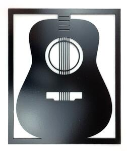 Veselá Stena Drevená nástenná dekorácia Klasická gitara čierna