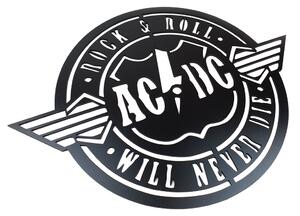 Veselá Stena Drevená nástenná dekorácia AC/DC čierna