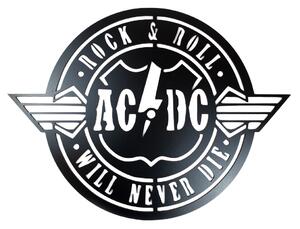 Veselá Stena Drevená nástenná dekorácia AC/DC čierna