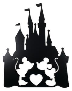 Veselá Stena Drevená nástenná dekorácia Mickey a Minnie na Zámku čierny