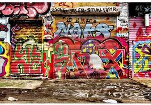 DIMEX | Vliesové fototapety na stenu Ulica s graffiti MS-5-0321 | 375 x 250 cm | viacfarebná