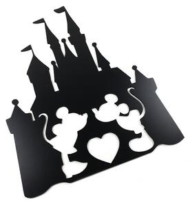 Veselá Stena Drevená nástenná dekorácia Mickey a Minnie na Zámku čierny