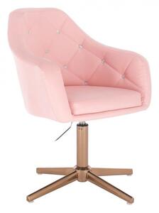 LuxuryForm DESIGN Kreslo ROMA na zlatom kríži - ružové