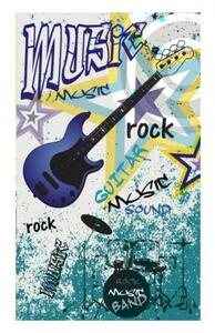 DIMEX | Vliesové fototapety na stenu Modrá gitara MS-2-0323 | 150 x 250 cm | modrá, tyrkysová, čierna, žltá