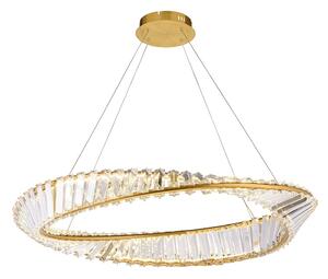 TooLight Krištáľový závesný LED luster APP1201-CP 50 cm zlatý/neutrálna biela