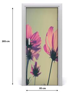 Fototapeta samolepiace na dvere ružové kvety 85x205 cm
