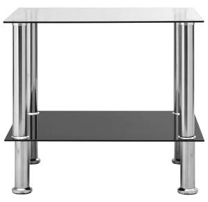 Bočný stôl priehľadný 45x50x45 cm tvrdené sklo