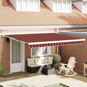 Maison Exclusive – Manuálna markíza, 4 x 3,5 m, žlto-oranžový prúžkovaný vzor, 100% polyester