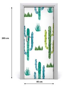 Samolepiace fototapety na dvere kaktusy 85x205 cm