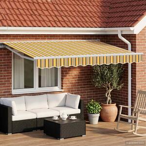 Maison Exclusive – Manuálna markíza, 3 x 2,5 m, pruhovaná (žltá, sivá a biela)