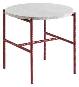 HAY Stolík Rebar Side Table, Ø45x40, Red + Grey Marble