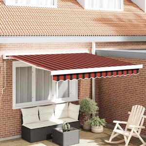 Maison Exclusive – Manuálna markíza, 3 x 2,5 m, oranžovo-hnedá, s horizontálnymi pruhmi