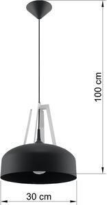 Sollux Lighting Casco závesné svietidlo 1x60 W čierna-drevená SL.0389