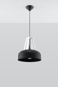 Sollux Lighting Casco závesné svietidlo 1x60 W čierna-drevená SL.0389