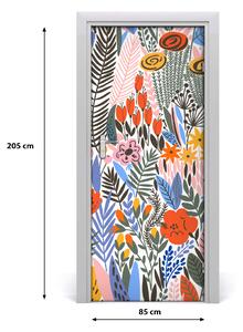 Samolepiace fototapety na dvere tropické kvety 85x205 cm