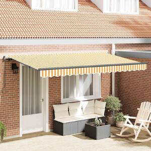 Maison Exclusive – Manuálna markíza, 4 x 2 m, prúžkovaná (žltá a biela), 100% polyester