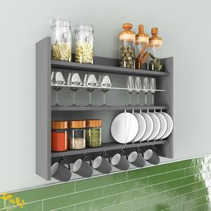 Kalune Design Kuchynská polica KOLIN 85 cm antracit