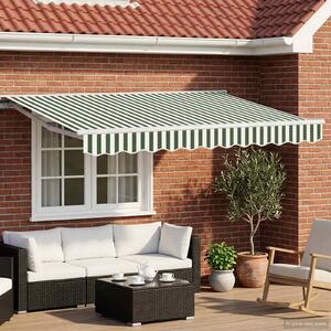 Maison Exclusive – Manuálna markíza, 3 x 2,5 m, zelenobiele pásiky, 100% polyester