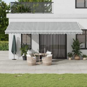 Maison Exclusive – Manuálna markíza, 6 x 3 m, pruhovaná (antracitová a biela)