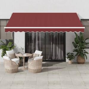 Maison Exclusive – Manuálna markíza, 4 x 3 m, bordová farba, 100% polyester