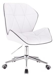 LuxuryForm DESIGN Stolička MILANO MAX na striebornej podstave s kolieskami - biela