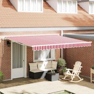 Maison Exclusive – Manuálna markíza, 4 x 3,5 m, červeno-biele pruhy