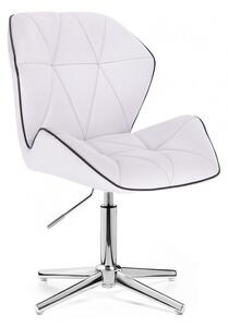 LuxuryForm DESIGN Stolička MILANO MAX na striebornom kríži - biela