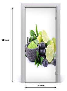 Fototapeta na dvere samolepiace citrusy a kamenia 85x205 cm