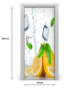 Fototapeta na dvere samolepiace citrón a ľad 85x205 cm
