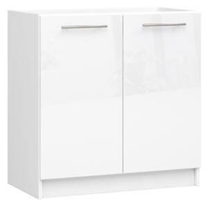 Ak furniture Kuchynská skrinka pod drez Olivie S 80 cm biela/biely lesk