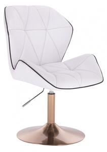 LuxuryForm DESIGN Stolička MILANO MAX na zlatom tanieri - biela