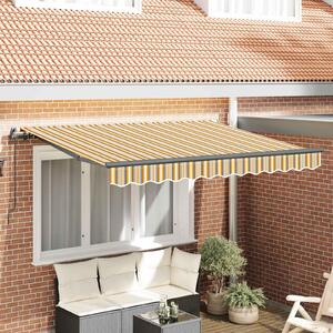 Maison Exclusive – Manuálna markíza, 2,5 x 2 m, pruhovaná (žltá, sivá a biela)
