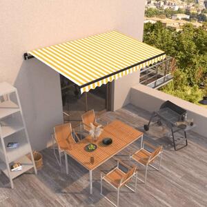 Maison Exclusive – Manuálna markíza, 4,5 x 3,5 m, prúžkovaná (žltá a biela)