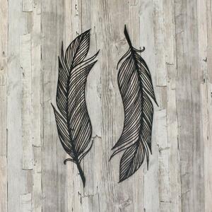 DUBLEZ | Drevená nálepka - Vtáčie perie na stenu