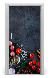 Fototapeta dvere samolepiace zelenina a korenie 95x205 cm
