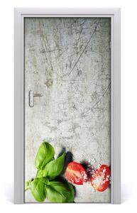 Fototapeta na dvere samolepiace paradajky a bazalka 95x205 cm
