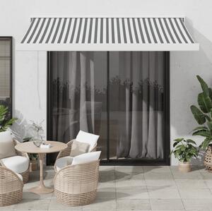 Maison Exclusive – Manuálna markíza, rozmery 3 x 2,5 m, pruhovaná (antracitová a biela)
