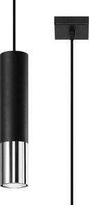 Sollux Lighting Loopez závesné svietidlo 1x40 W čierna-chrómová SL.0940