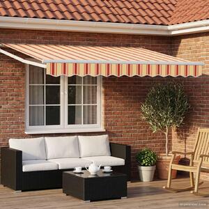 Maison Exclusive – Manuálna markíza, 3,5 x 2 m, pruhovaná (žltá, oranžová a biela)