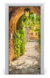 Fototapeta samolepiace na dvere talianskej uličky 95x205 cm