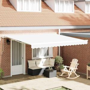Maison Exclusive – Manuálna markíza, 4 x 3,5 m, biela, 100% polyester