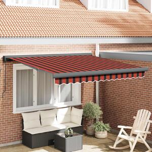Maison Exclusive – Manuálna markíza, 3 x 2,5 m, oranžovo-hnedá, s horizontálnymi pruhmi