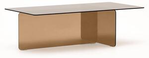 Hnedý sklenený konferenčný stolík 60x120 cm Zaren – Kave Home