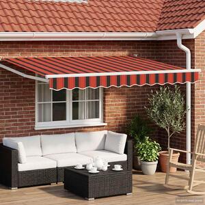 Maison Exclusive – Manuálna markíza, 3,5 x 2 m, pruhovaná (oranžová, čierna, žltá)