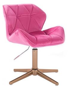 LuxuryForm DESIGN Stolička MILANO VELUR na zlatom kríži - ružová