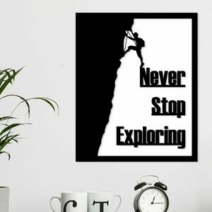 DUBLEZ | Drevený motivačný obraz s citátom - Never Stop Exploring