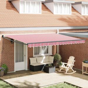 Maison Exclusive – Manuálna markíza, 4,5 x 3 m, červeno-biele pruhy