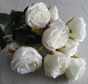 Bohatá kytica ruží 17678 50cm biela