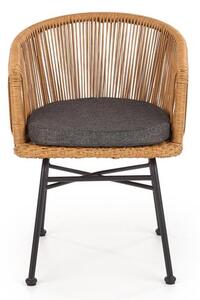 Halmar K400 jedálenská stolička čierna / prírodná / šedá